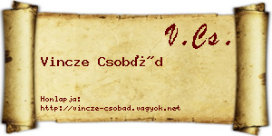Vincze Csobád névjegykártya