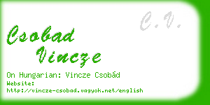 csobad vincze business card