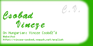 csobad vincze business card
